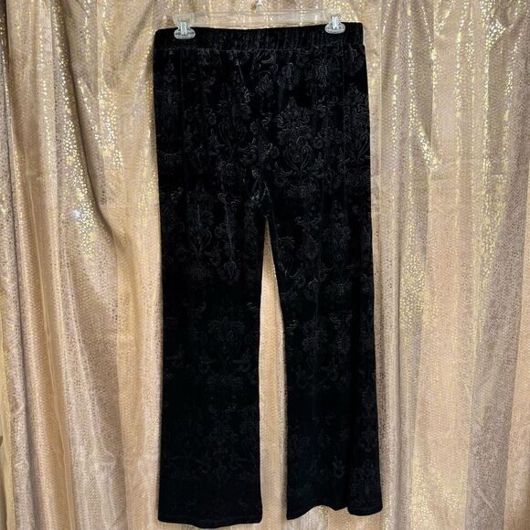 Beyond Yoga Black Baroque Velvet Wide Leg Cozy Lounge Pants XL NWT - Picture 2 of 9